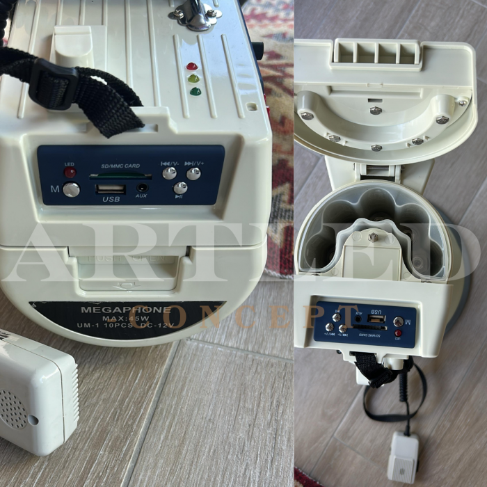 MEGAFON PROFESIONAL 45W CU USB/SD + SIRENA [3]