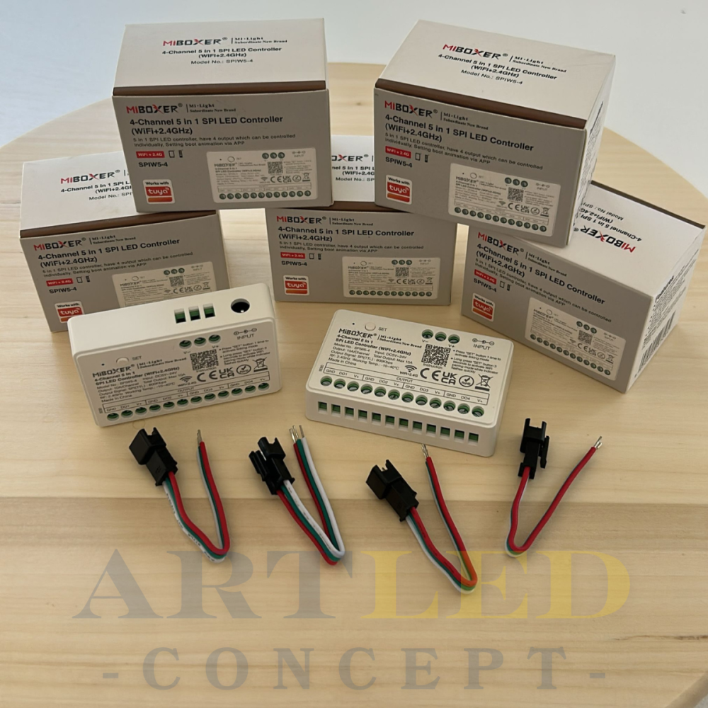 MiBoxer SPIW5-4 Controler LED SPI 5-în-1 cu 4 canale (WiFi+2.4G) [2]