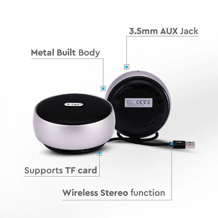 MINI BOXA BLUETOOTH PORTABILA 4W - GRI [4]