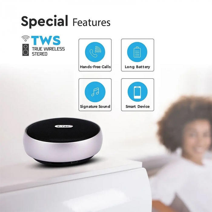 MINI BOXA BLUETOOTH PORTABILA 4W - GRI [5]