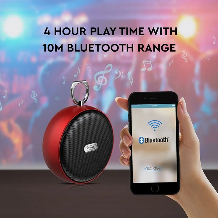 MINI BOXA BLUETOOTH PORTABILA 4W - ROSU [6]
