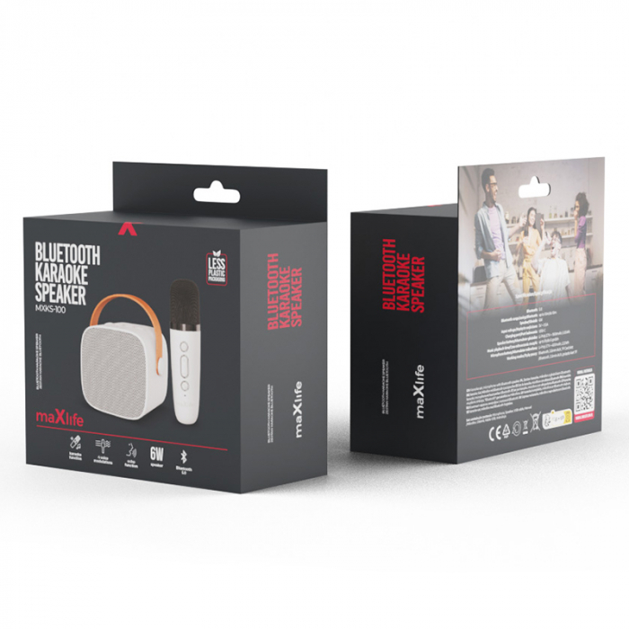 MINI BOXA KARAOKE CU MICROFON WIRELESS - ALB [3]
