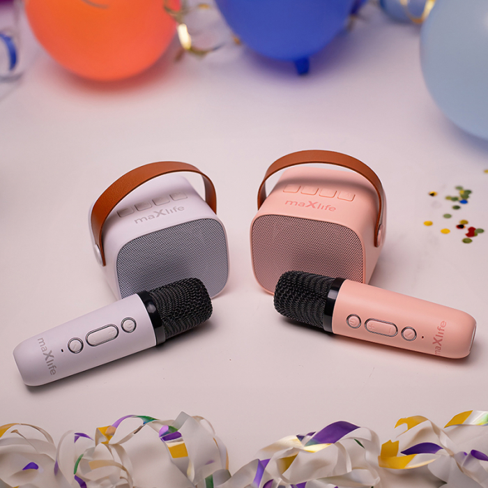 MINI BOXA KARAOKE CU MICROFON WIRELESS - ALB [7]