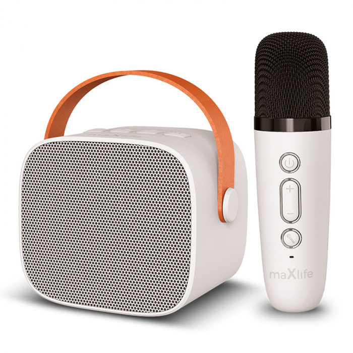 MINI BOXA KARAOKE CU MICROFON WIRELESS - ALB [2]