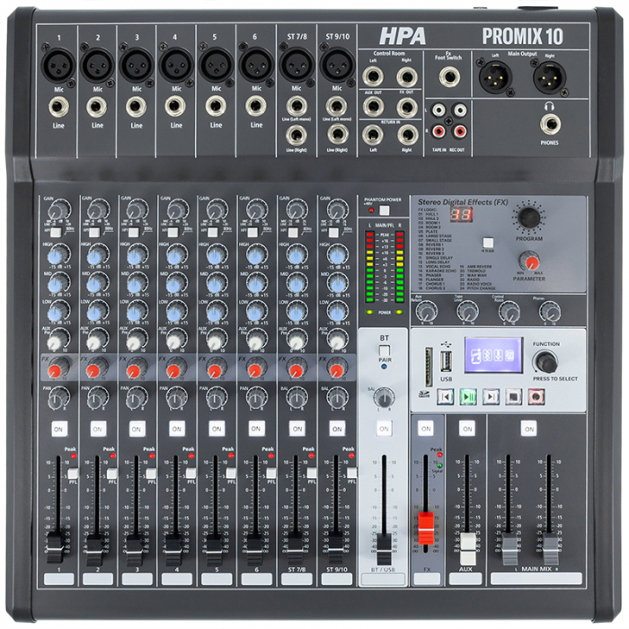 MIXER DIGITAL 10 CANALE 48V BT/USB/SD [3]