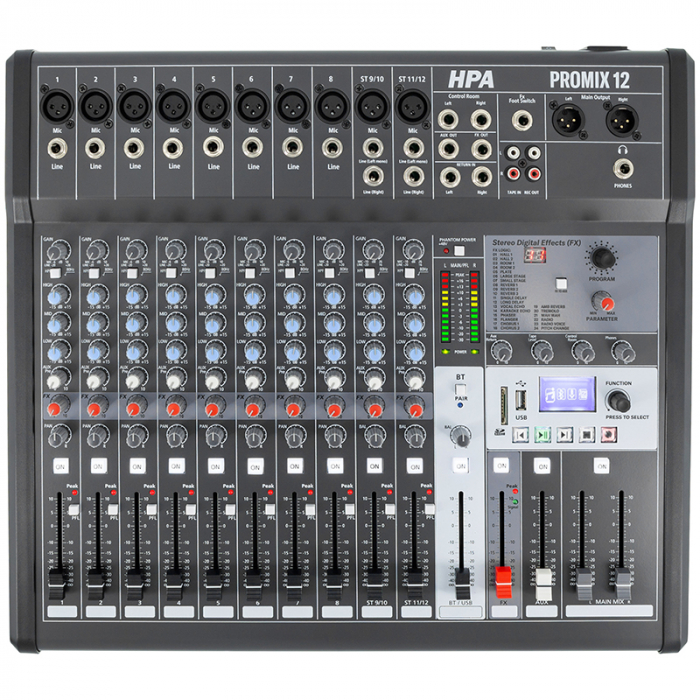 MIXER DIGITAL 12 CANALE 48V BT/USB/SD [3]