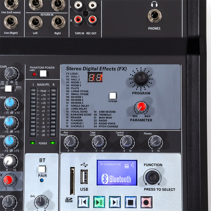 MIXER DIGITAL 8 CANALE 48V BT/USB/SD [7]