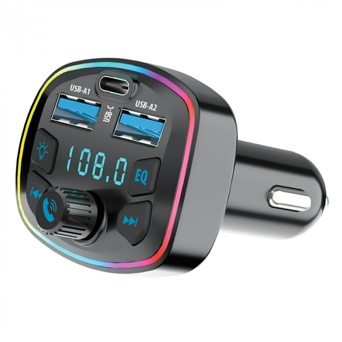 MODULATOR FM CU BLUETOOTH CU 2XUSB 1A - 3.1A + USB C 20W [2]