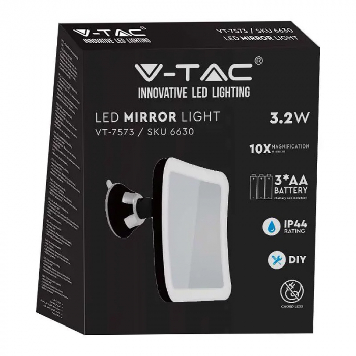 OGLINDA ILUMINATA LED 3.2W PENTRU MAKE UP 6400K CU BATERII 4XAA [6]