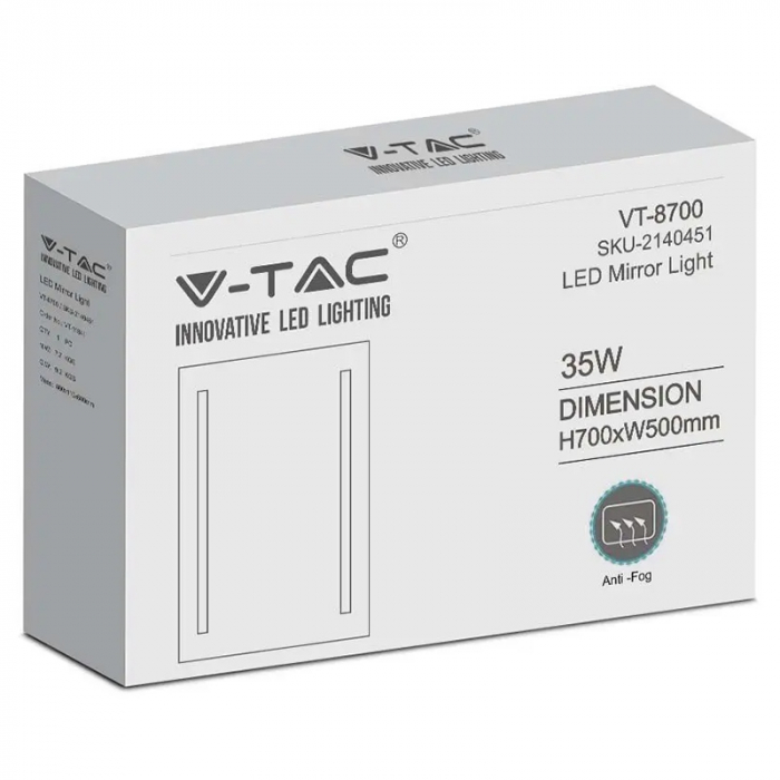 OGLINDA ILUMINATA LED 35W 6400K ALB RECE IP44 ANTI ABURIRE [3]