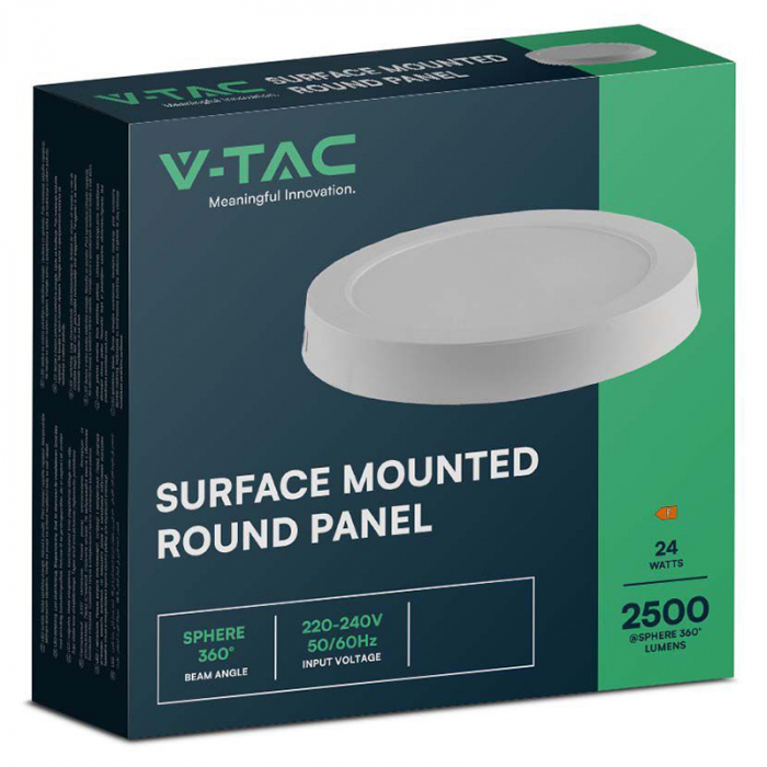 Aplica LED pentru tavan rotunda 24W 3000K V-TAC 7879 [3]