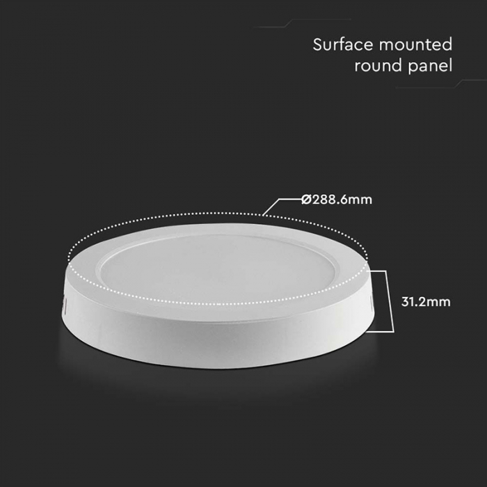 Aplica LED pentru tavan rotunda 24W 3000K V-TAC 7879 [5]