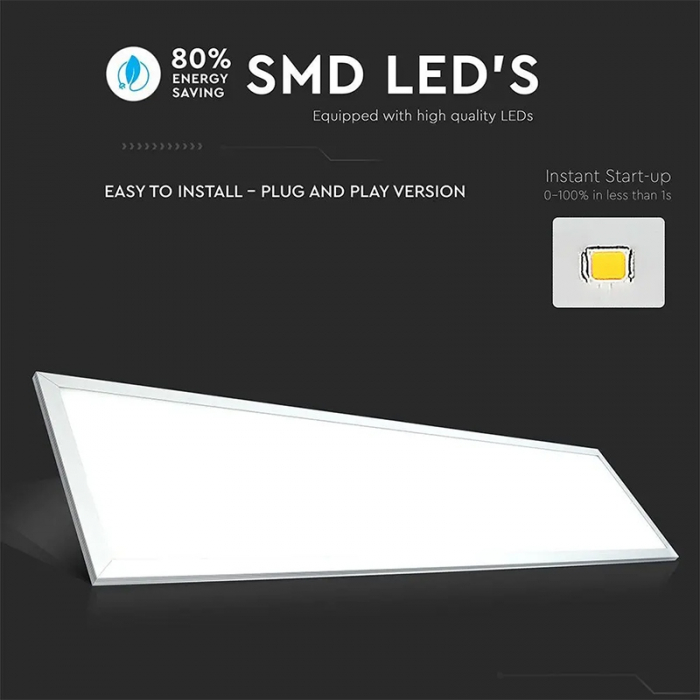 PANOU LED 29W A++ 120CM X 30CM 6400K ALB RECE [5]