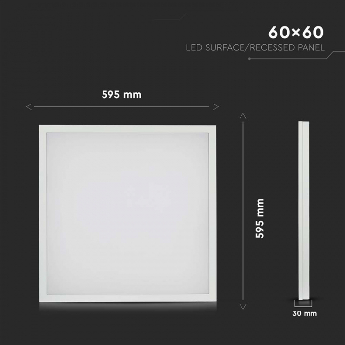 PANOU LED 36W 2IN1 60CM X 60CM 3960LM 6400K ALB RECE [9]