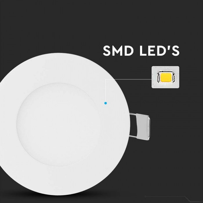 PANOU LED 3W ROTUND 4000K ALB NEUTRU V-TAC 216293 [5]