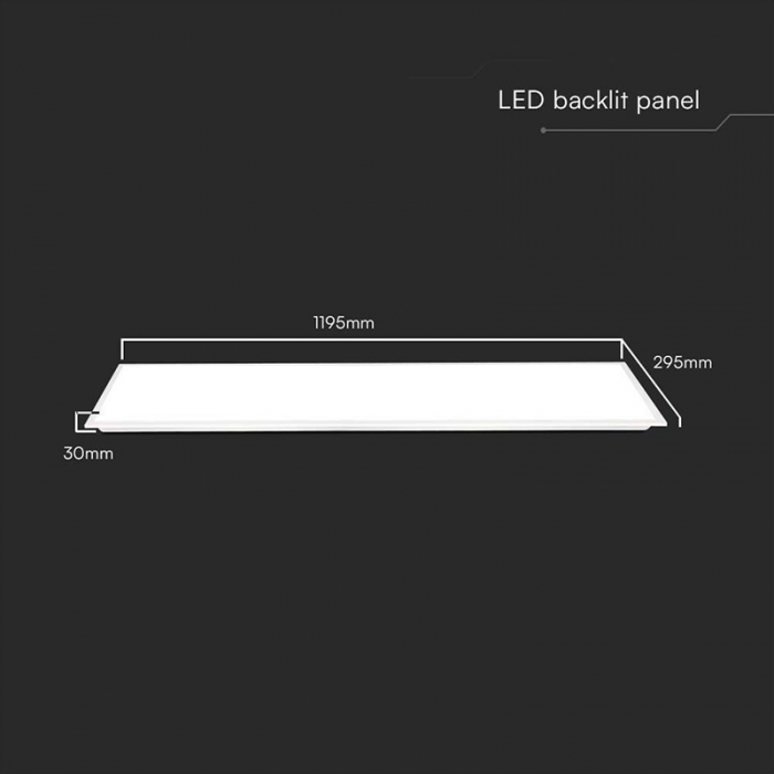 PANOU LED 40W 120CM X 30CM 6500K ALB RECE [3]