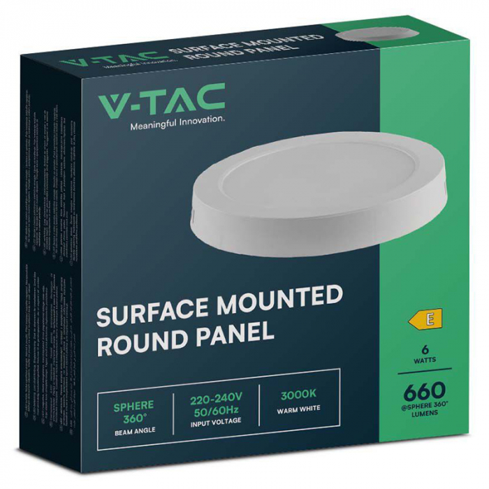 Aplica LED pentru tavan rotunda 6W 3000K V-TAC 7870 [2]