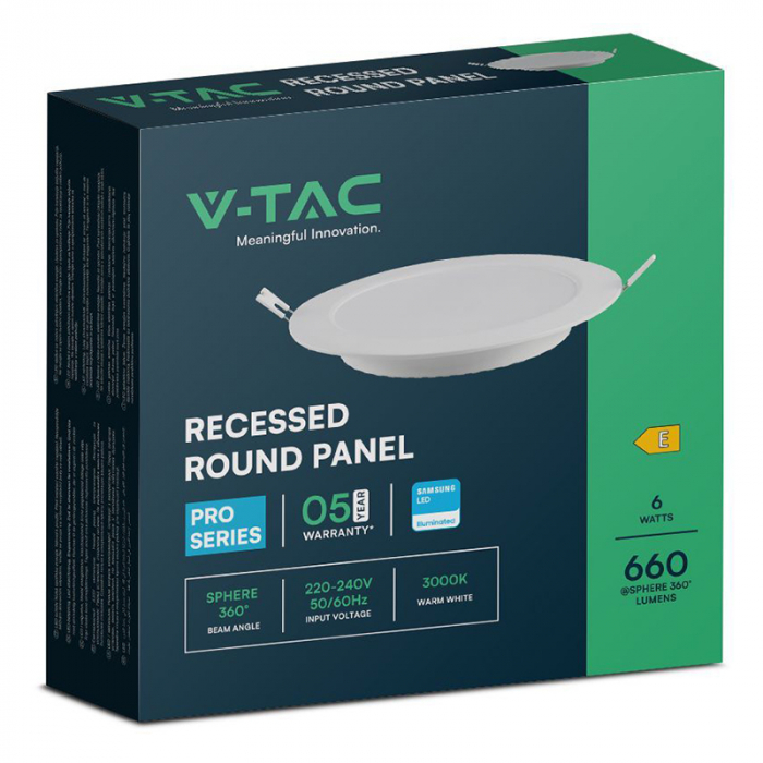 Panou led 6w incorporabil 6500k v-tac 78601 [3]