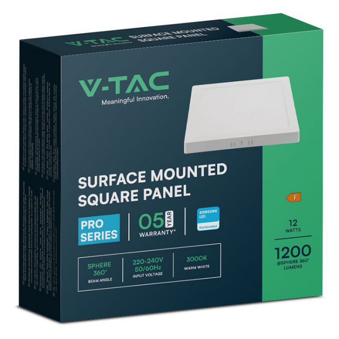 Aplica LED pentru tavan patrata 12W 6500K V-TAC 104971 [3]