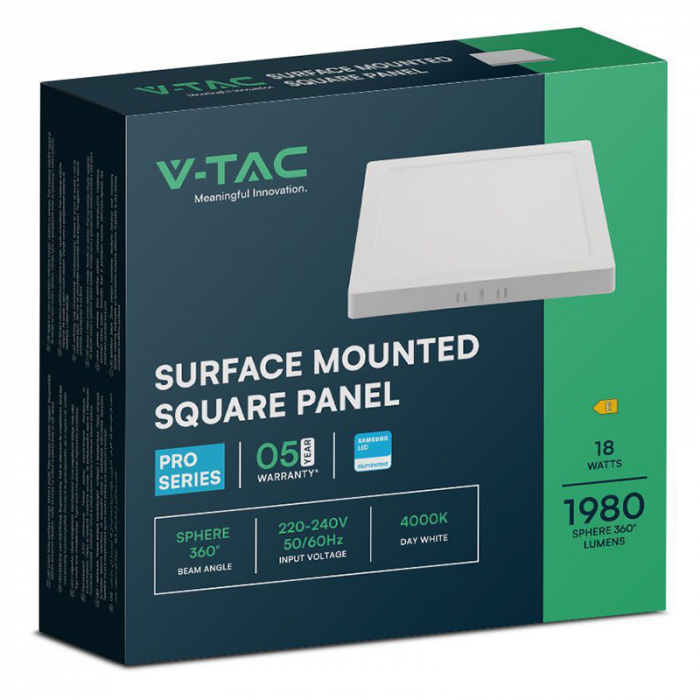 Aplica LED pentru tavan patrata 18W 6500K V-TAC 105001 [3]
