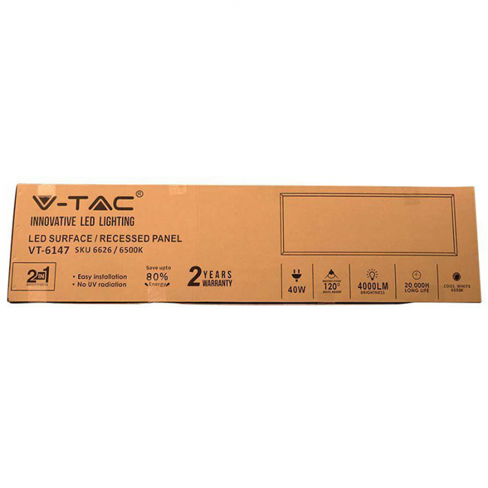 Aplica LED pentru tavan dreptunghiulara 36W 4000K 120 X 30CM V-TAC 216625 [3]
