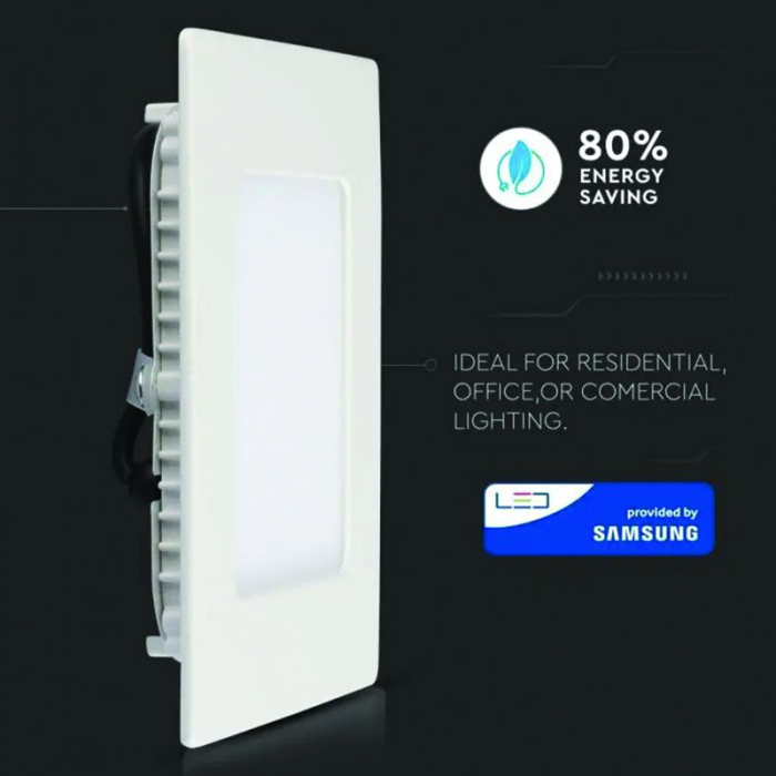 Panou LED, incorporabil, pătrat, 12W, 4000K, alb neutru, cip Samsung [8]