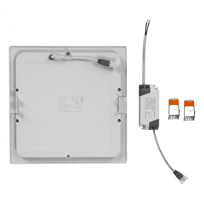 PANOU LED PATRAT INCORPORABIL 18W 3000K ALB CALD [6]