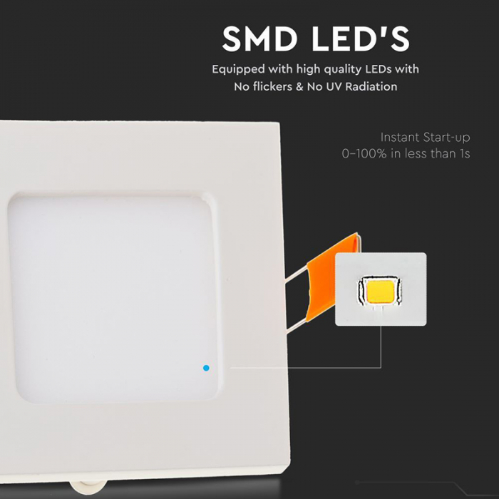 PANOU LED PATRAT INCORPORABIL 6W 6400K ALB RECE [7]