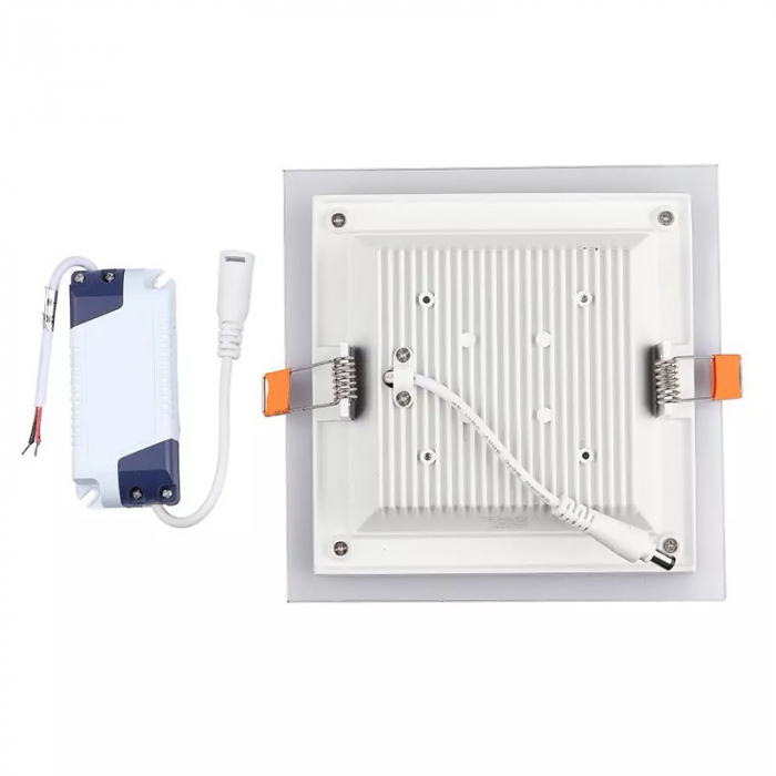 PANOU LED PATRAT INCORPORABIL 6W 6400K ALB RECE, STICLA [5]