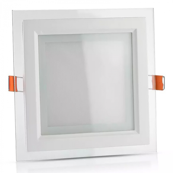 PANOU LED PATRAT INCORPORABIL 6W 6400K ALB RECE, STICLA [2]