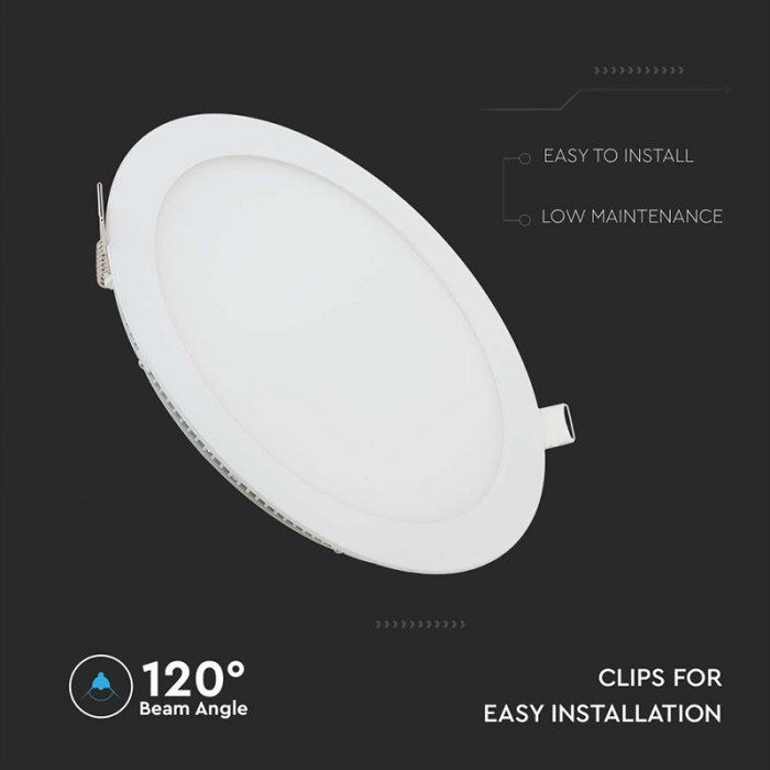 Spot LED 12W Incastrat, Rotund, V-TAC, 1160l, Lumina Alb neutru (4000k) Alb V-TAC [7]