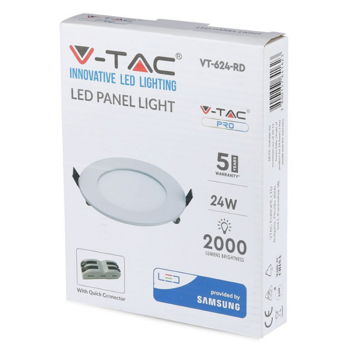 PANOU LED ROTUND INCORPORABIL 24W ALB CALD, CIP SAMSUNG [4]