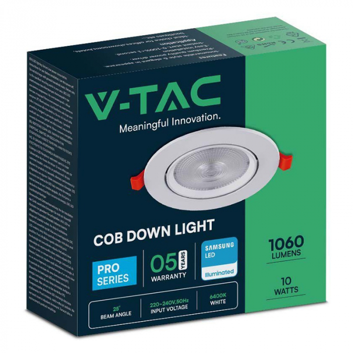 PANOU LED UNGHI REGLABIL 10W 6400K ALB RECE [7]