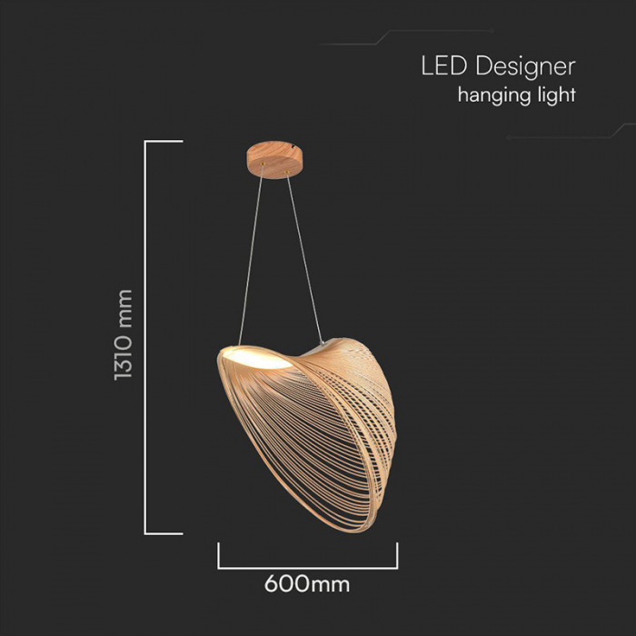 Pendul LED 10W design din lemn 3000K [3]