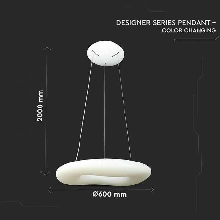 Pendul tavan LED rotund 38W 3in1 dimabil [5]