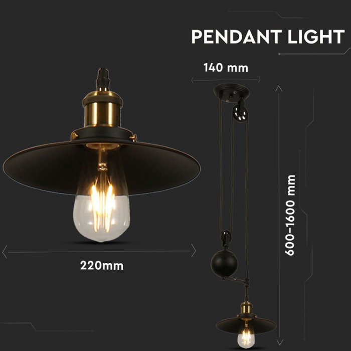 Pendul tavan model reglabil 60cm - 160cm - V-TAC [3]