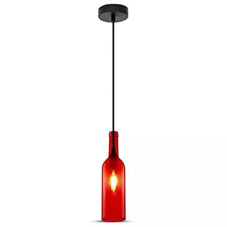 Pendul tavan model sticlă vin culoare roșu - V-TAC [1]