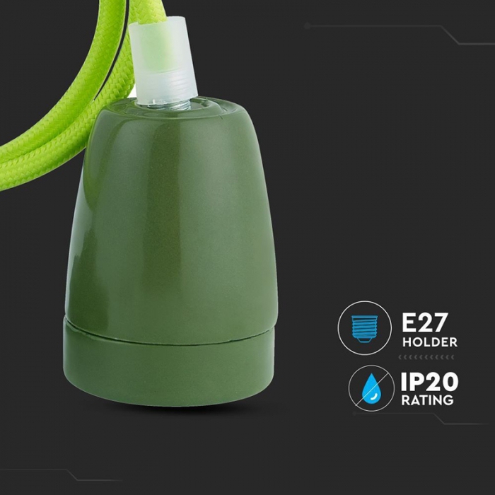PENDUL TAVAN PORTELAN SOCLU E27 - VERDE [7]