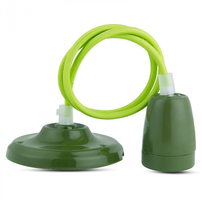 PENDUL TAVAN PORTELAN SOCLU E27 - VERDE [4]