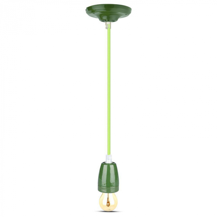 PENDUL TAVAN PORTELAN SOCLU E27 - VERDE [3]