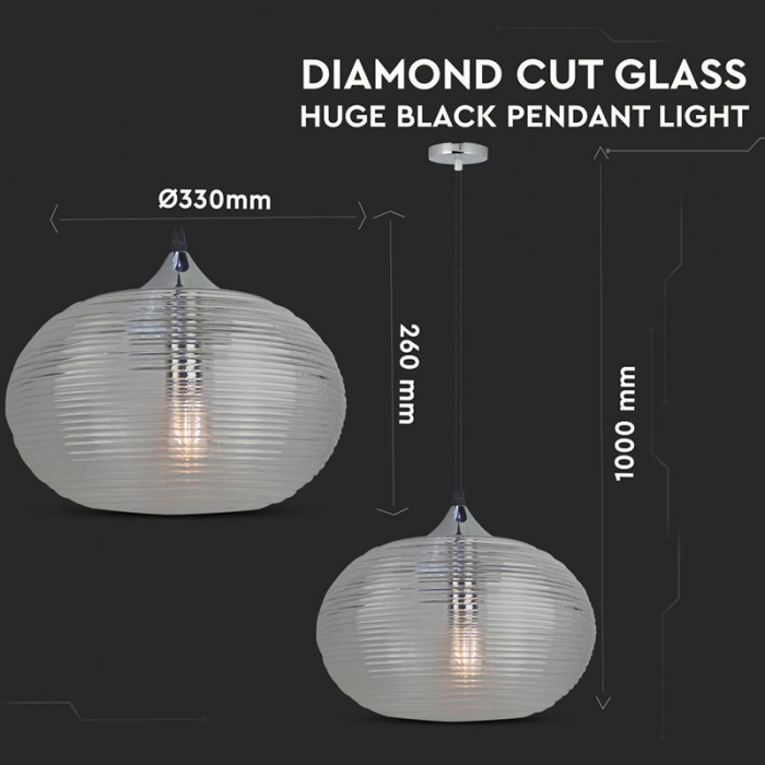 Pendul tavan soclu E27 33x38x10cm Diamond - V-TAC [3]