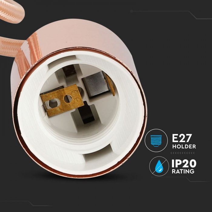 Pendul Tavan soclu E27 metal gold rose - V-TAC [6]