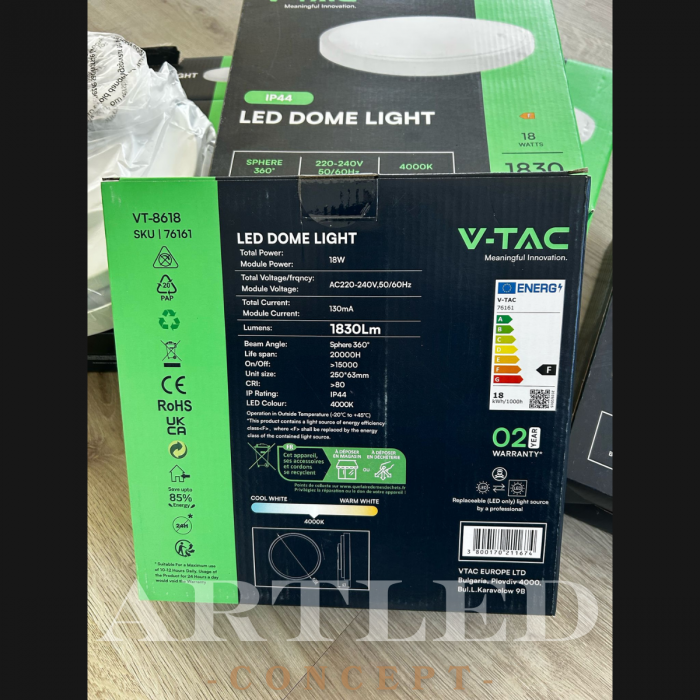 Plafoniera 18w ip44 4000k alb neutru - alb [3]
