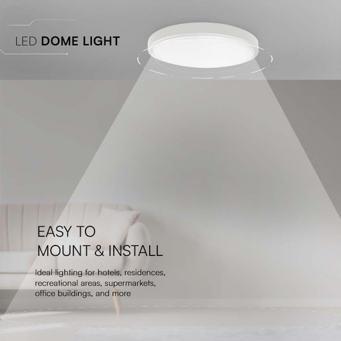 Plafoniera 18w ip44 4000k alb neutru - alb [8]