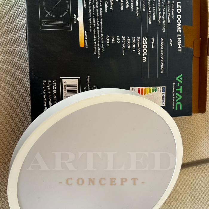 Plafoniera 24w ip44 4000k alb neutru - alb [2]