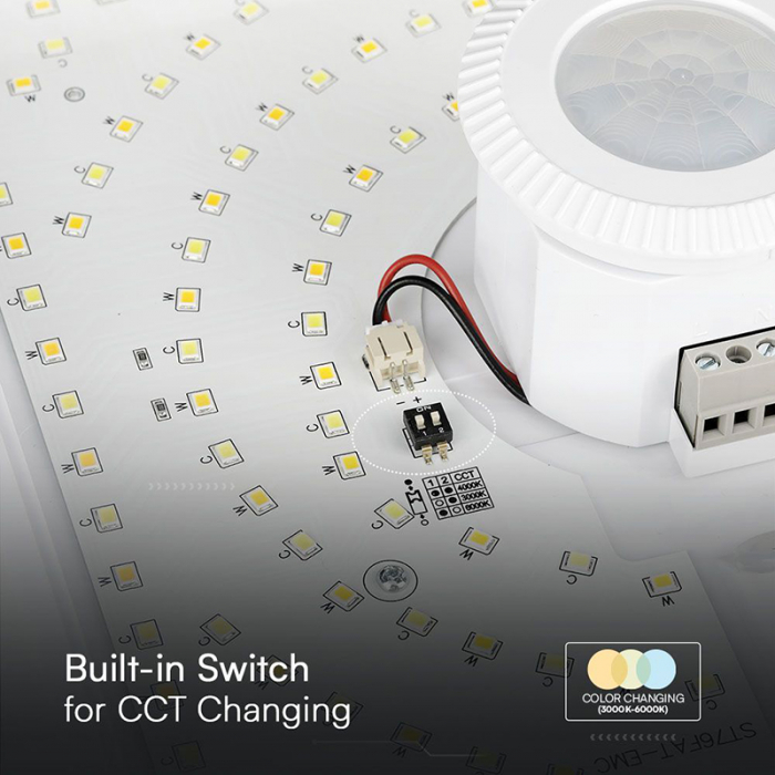 Plafoniera LED, 12W, IP20, senzor de mișcare 3in1, alb, V-TAC, SKU-23419 [15]