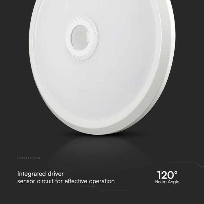 Plafoniera LED, 12W, IP20, senzor de mișcare 3in1, alb, V-TAC, SKU-23418 [3]