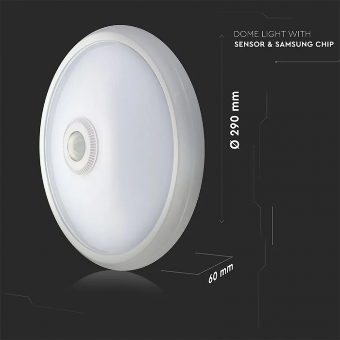 PLAFONIERA LED 12W IP20 SENZOR DE MISCARE 4000K ALB NEUTRU [13]