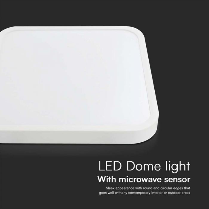 PLAFONIERA LED 18W 4000K IP44 CU SENZOR DE MISCARE - ALB [6]