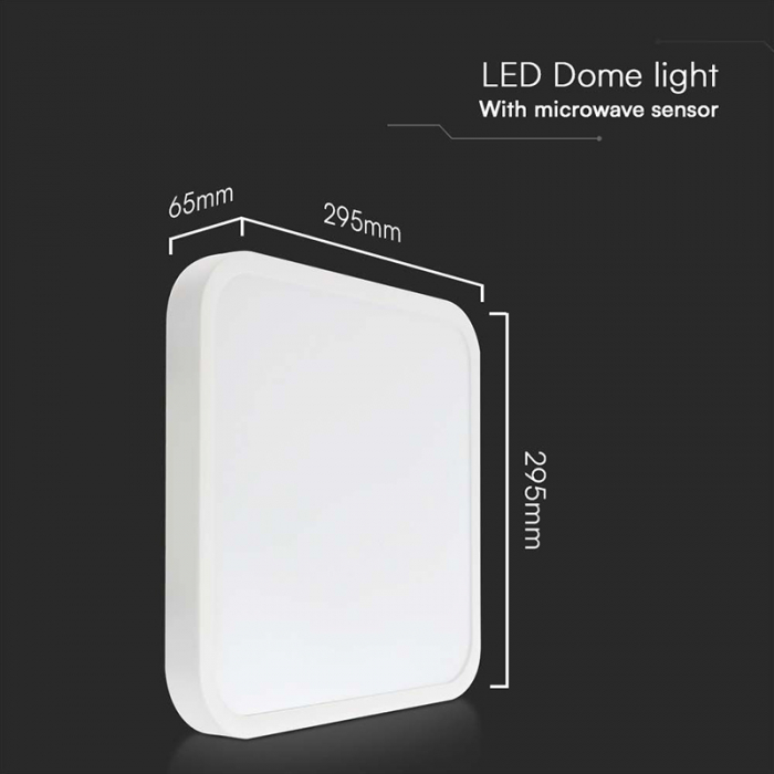 PLAFONIERA LED 18W 4000K IP44 CU SENZOR DE MISCARE - ALB [5]